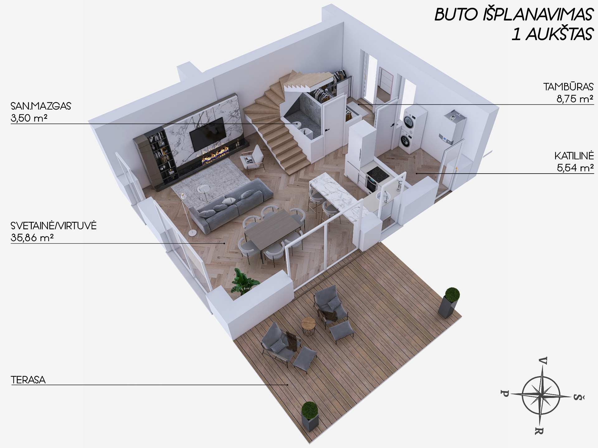 1 aukštas – 2 tipas